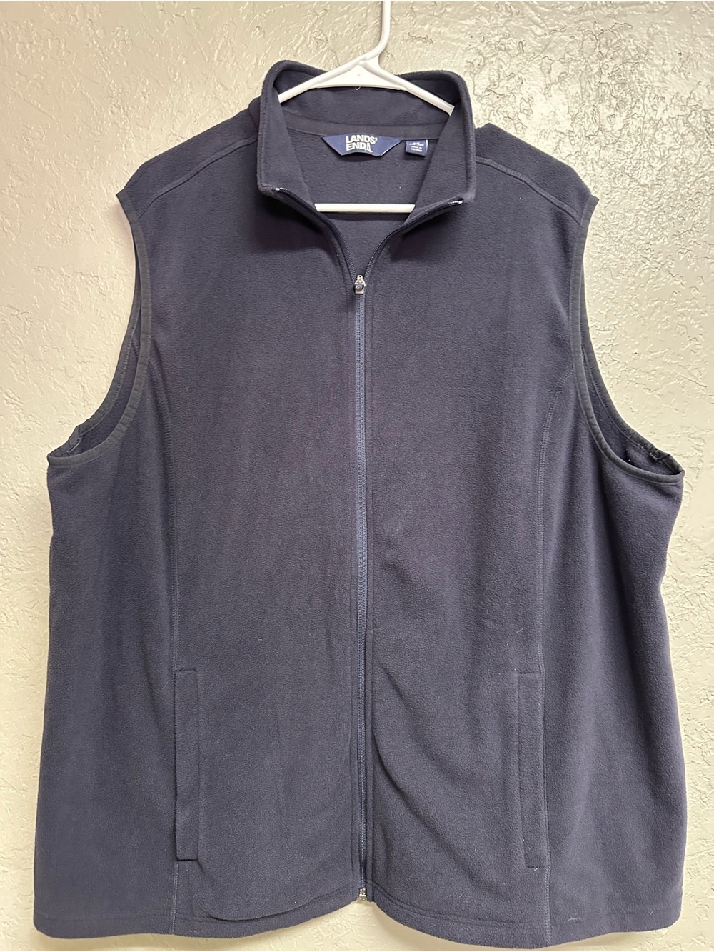 Lands' End women’s black  Full-Zip Fleece Vest lightweight‎ size 2x